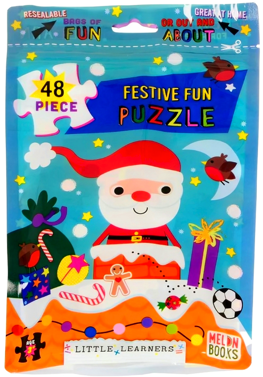 48 Piece Festive Fun Puzzle Light Blue