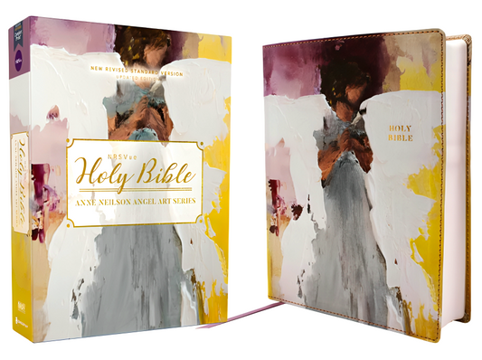 NRSVue, Holy Bible, Anne Neilson Angel Art Series, Leathersoft, Multi-Purple, Comfort Print
