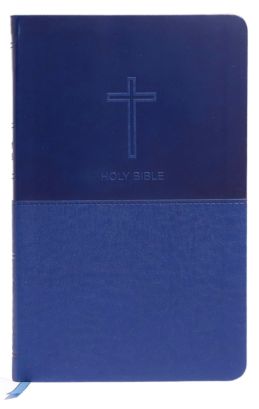 NKJV, Value Thinline Bible, Blue Leathersoft, Red Letter, Comfort Print