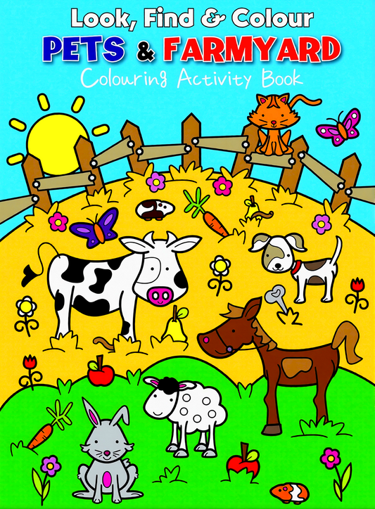 Look, Find & Colour - Pets And Farmyard: Colouring Activity Book