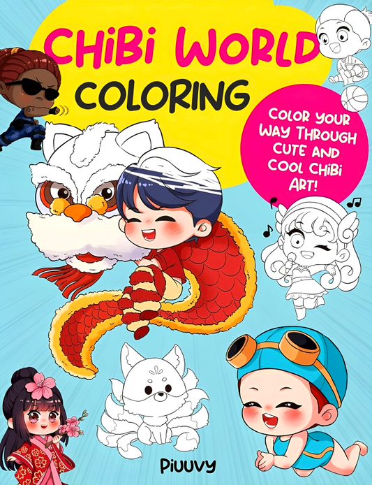 [Original Price: RM24.90] Chibi World Coloring: Color Your Way Through Cute And Cool Chibi Art!