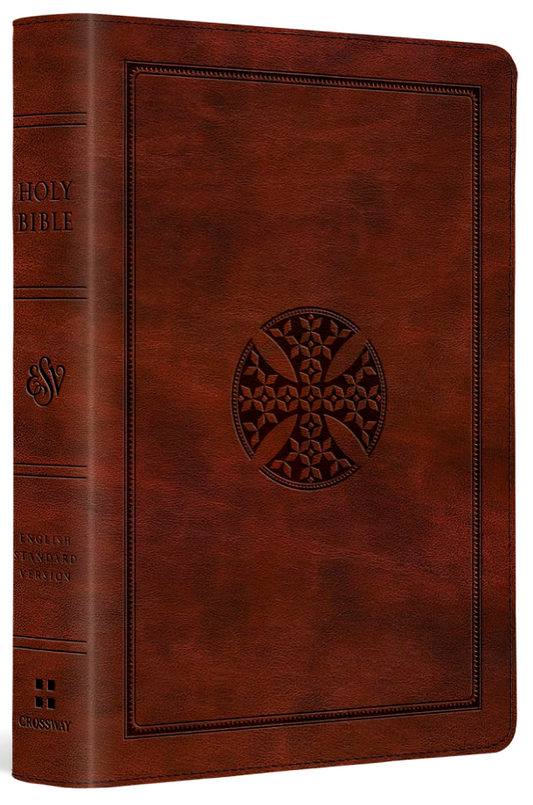 ESV Large Print Compact Bible (Trutone Brown, Mosaic Cross Design)