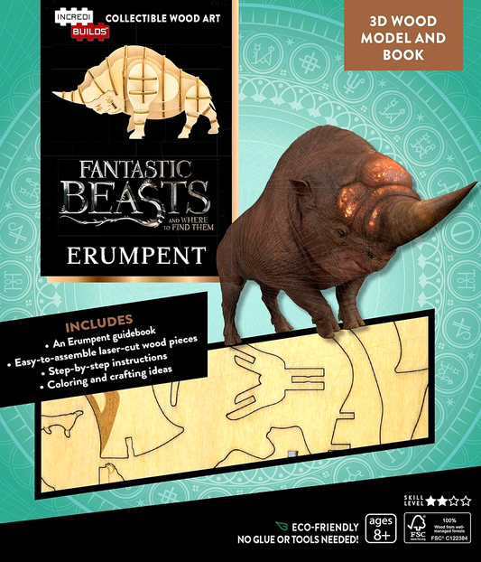 [Original Price: RM24.90] Incredibuilds: Fantastic Beasts And Where To Find Them: Erumpent Book And 3D Wood Model