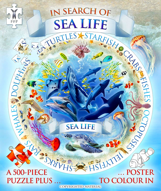 [Original Price: RM34.90] In Search Of Sea Life (500-Piece Jigsaw & Poster)