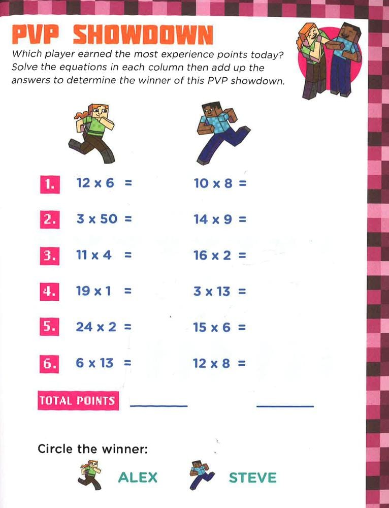 Math for Minecrafters Word Problems: Grades 3-4