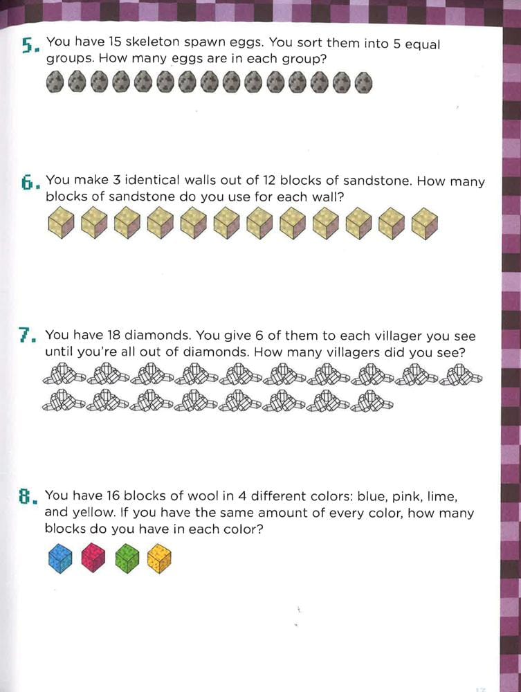 Math for Minecrafters Word Problems: Grades 3-4